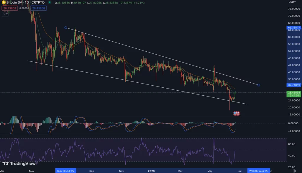 BSV is Trading in Downwards Direction