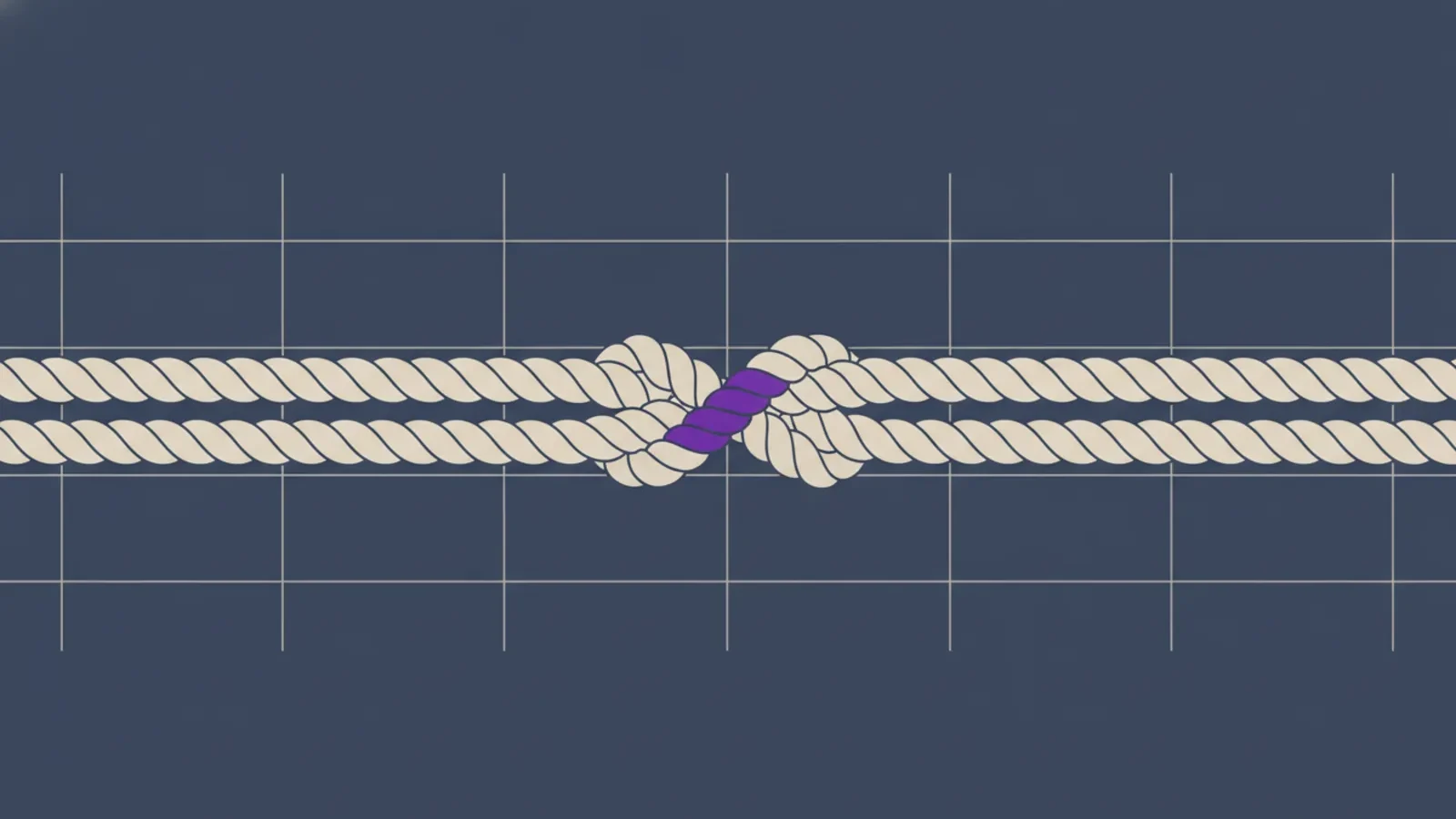 Editorial illustration: two separate rope strands braiding together into a single cord.